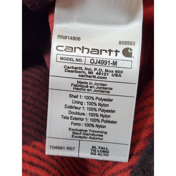 Carhartt relaxed fit fleece pullover mens XL Tall - Picture 4 of 9